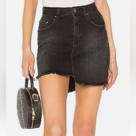 ONE Teaspoon Black Denim Mini Skirt, 25 NWT - Picture 1 of 6